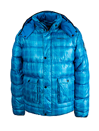 Куртка зимняя подростковая Merlion Greg (голубой клетка)